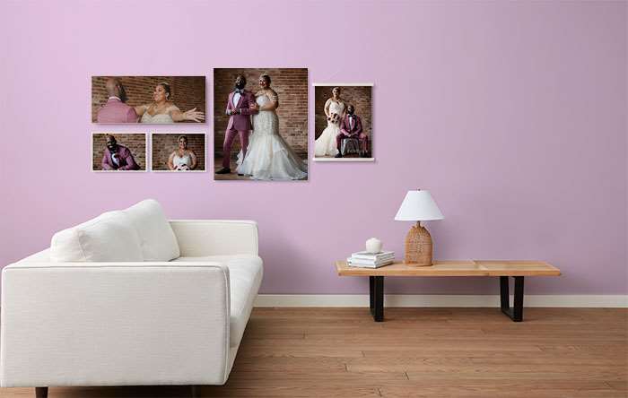 Canvas art with photos and multi-piece print, hanging canvas print and frameless canvas print.
