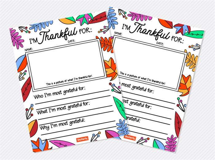 Write what you're thankful for sheets