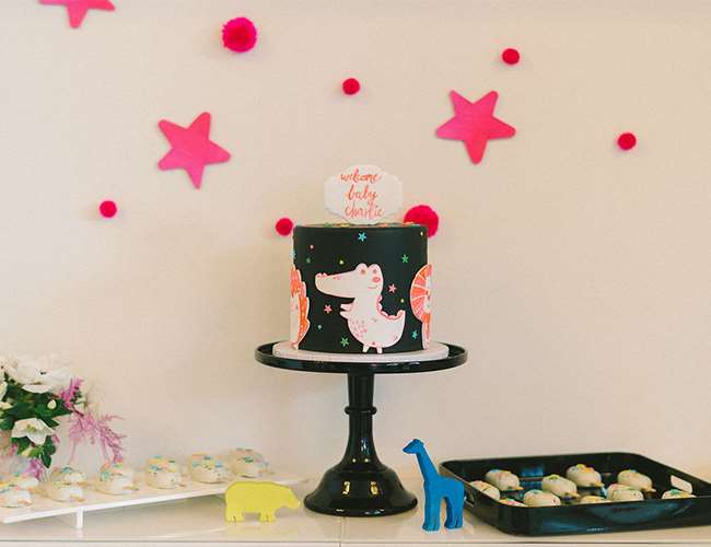 Neon Baby Shower, Animal Baby Shower