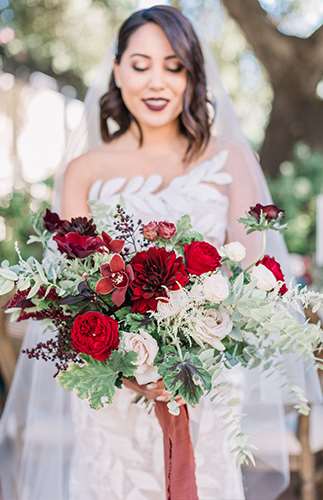 Jewel Tone Wedding, váy cưới oscar de la Renta