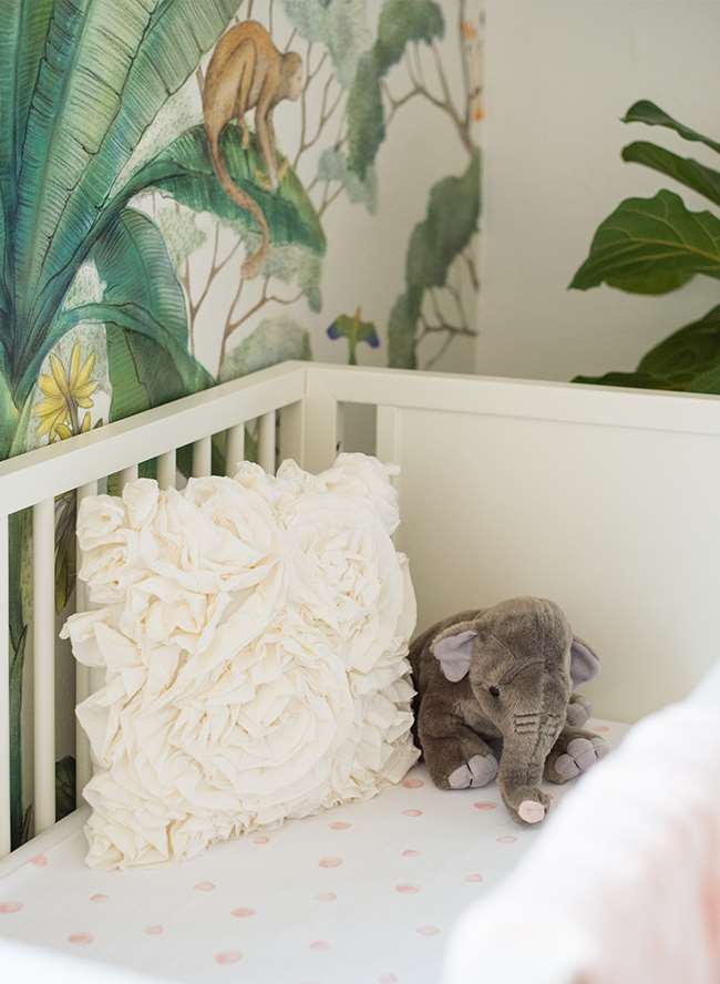 Blush Jungle Wallpapered Nursery