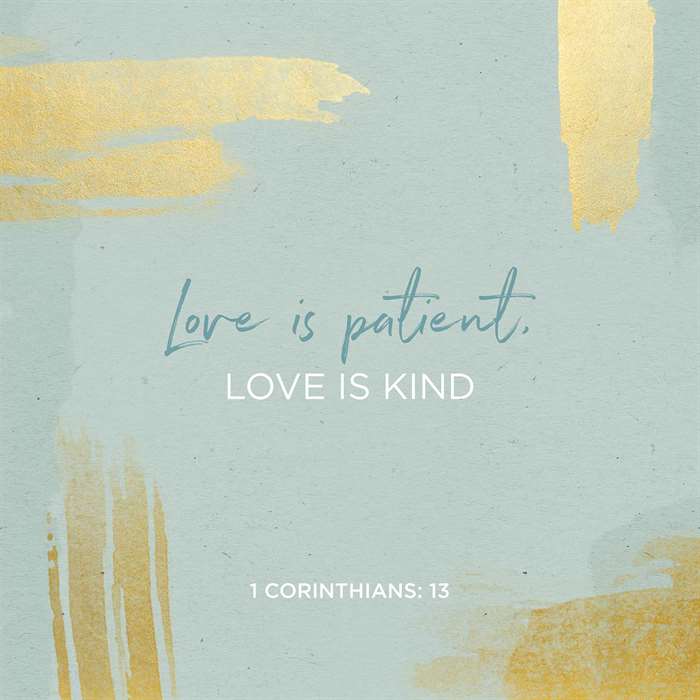 Love is patient love is kind bible verse illustration.
