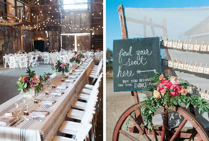 barn wedding ideas cart bouquet