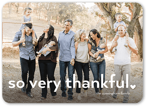 "rất biết ơn" ảnh gia đình kỳ nghỉ thẻ để gửi thư trong mùa lễ tạ ơn