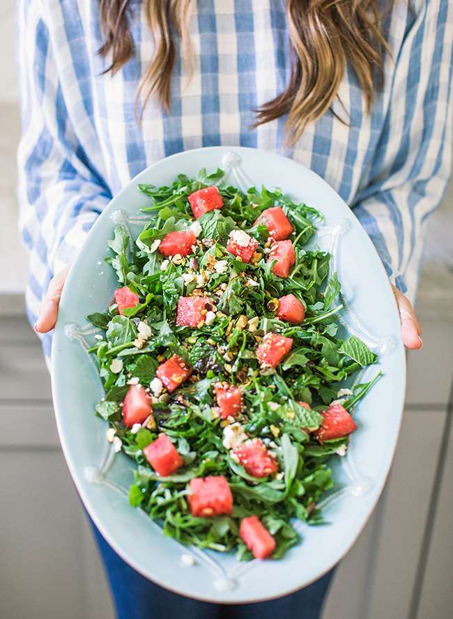 Dưa hấu Bạc hà và Arugula Salad