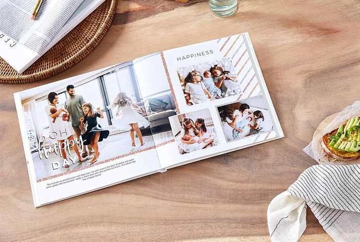 make photo books with family photos and layflat design