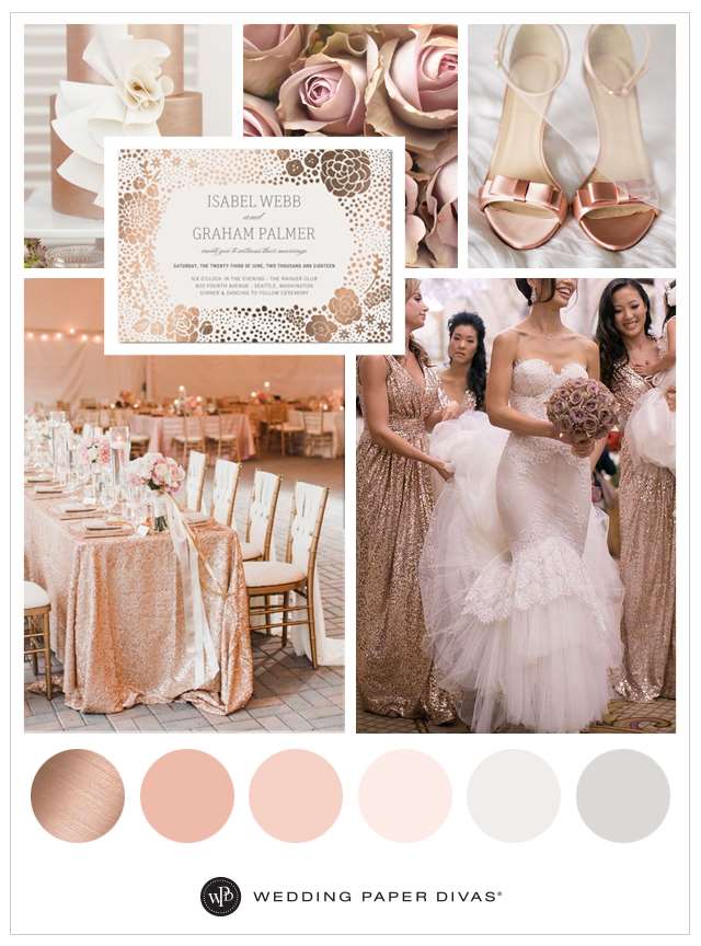ý tưởng đám cưới vàng hồng tuyệt đẹp