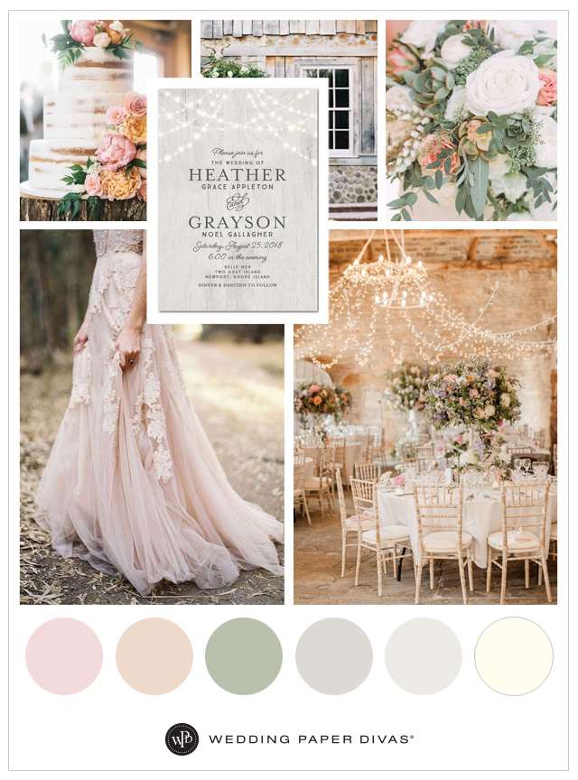 bảng màu đám cưới má hồng đẹp