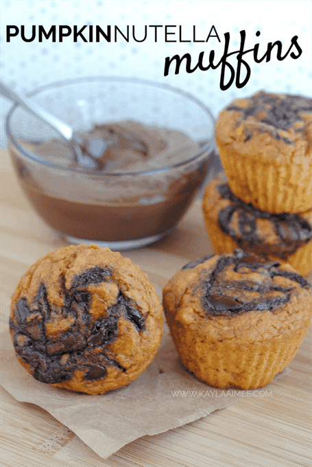 Pumpkin nutella swirl muffins