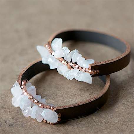 Leather crystal bracelet gift