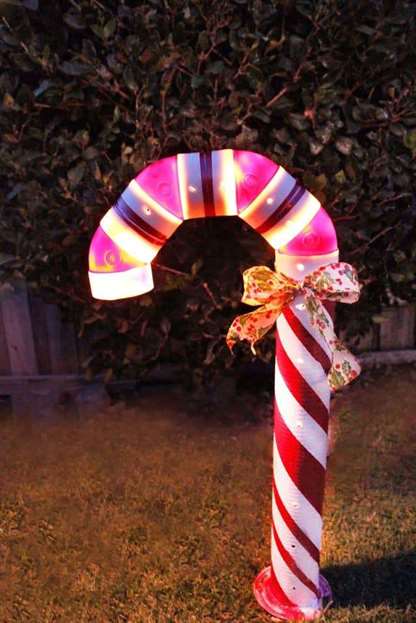 Lighted PVC Candy Cane - Christmas Lawn Lights