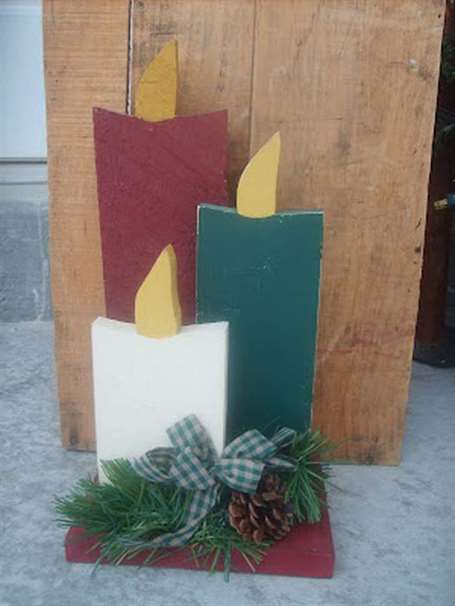 Diy wooden candles wooden christmas yard decorations