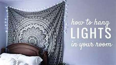 Tapestry wall hanging lights for bedroom