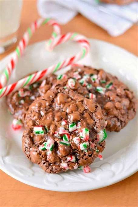 Peppermint Chocolate Puddle Christmas Cookies