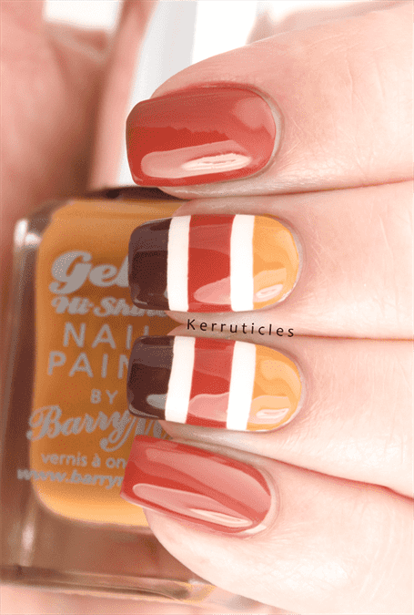 Striped Thanksgiving Nail Colors