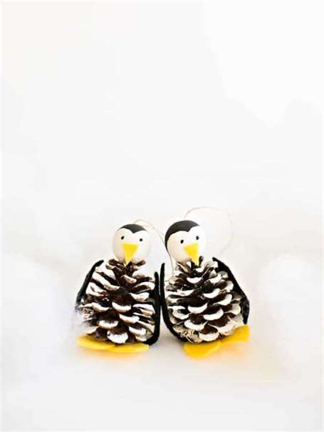 Pinecone Penguins - DIY Christmas Ornaments