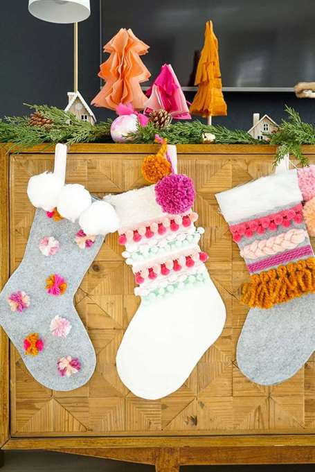 Pink christmas stockings 