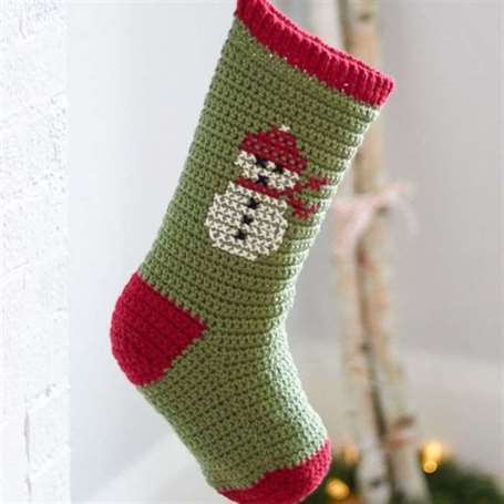 Snowman crochet christmas stockings 