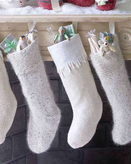 Knitted Mohair Christmas Stockings