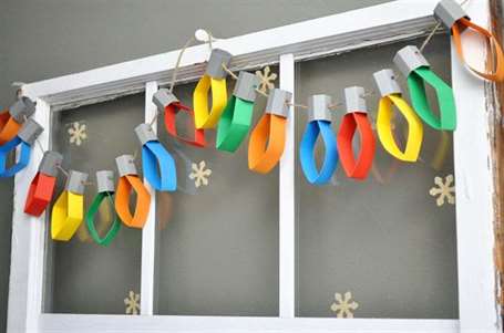 Paper lights garland diy christmas crafts