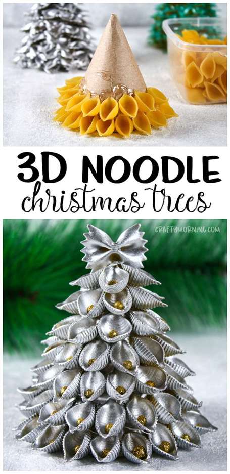 3d pasta trees christmas crafts for kids