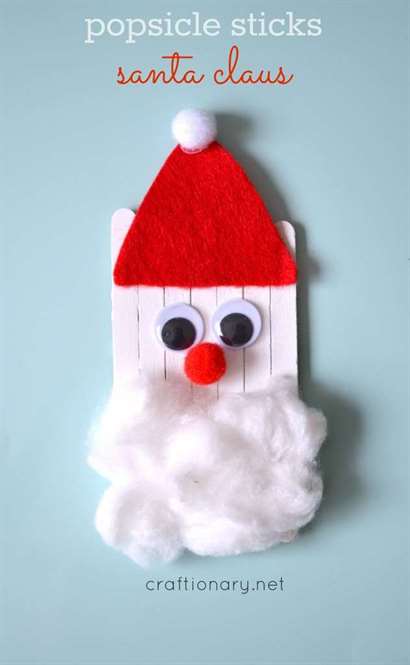 Popsicle Stick Christmas Crafts - Santa 