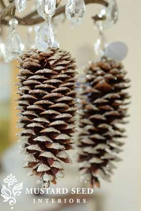 Glitter Pine Cones - Trang trí Giáng sinh