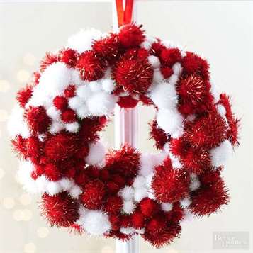 Mini Pom-Pom Wreath DIY Christmas Ornament