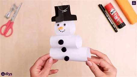 Paper snowman white christmas ornaments 
