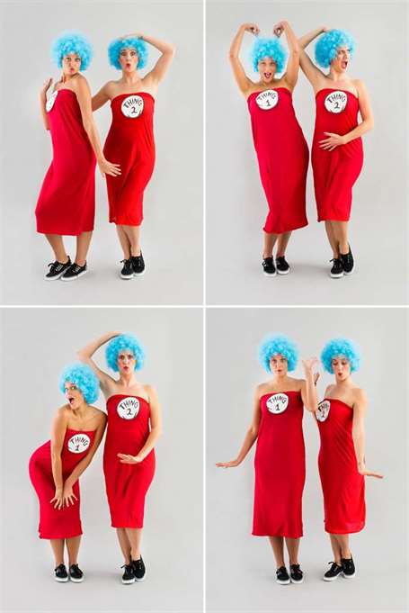 Thing 1 and Thing 2 - 2 People Halloween Costumes