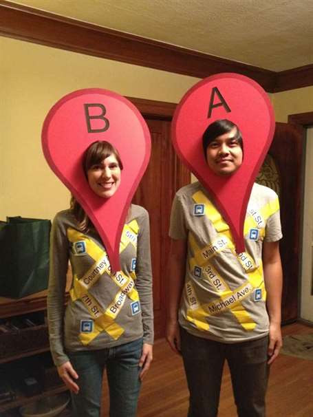 Trang phục Halloween của Cặp đôi Vui nhộn - Google Chỉ đường Lái xe
