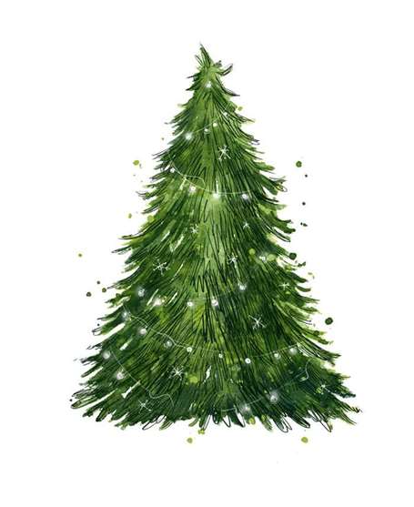 Hãy thưởng thức một bức vẽ cây thông Noel đẹp lung linh, phủ đầy tuyết trắng và trang trí lấp lánh ánh đèn. Bức tranh sẽ cho bạn cảm giác rực rỡ và ấm áp của mùa lễ hội sắp đến!