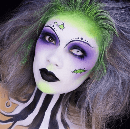 Lady Beetlejuice Halloween Makeup