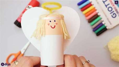 Toilet paper roll angel paper ornaments for kids 