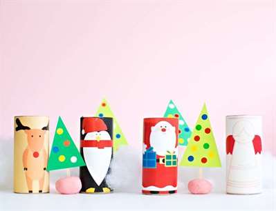 Nhân vật ống giấy - Đồ trang trí Giáng sinh dễ dàng tự làm