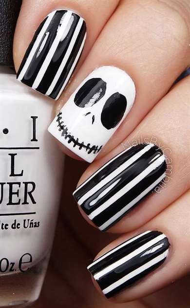 Jack Skellington Thiết kế móng tay Halloween