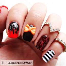 Thiết kế hỗn hợp Halloween Nails