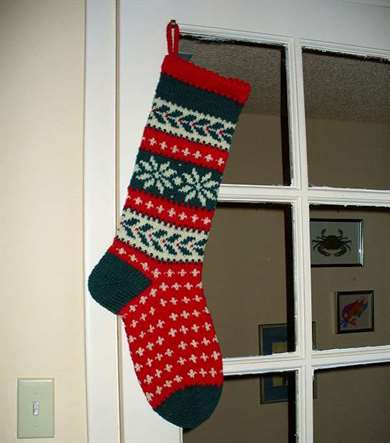 Snowflake Knit Christmas Stockings