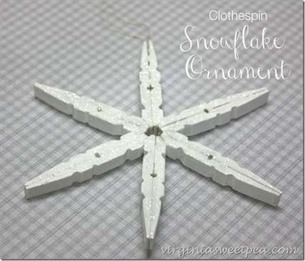 Clothespin Snowflake Christmas Tree Ornament