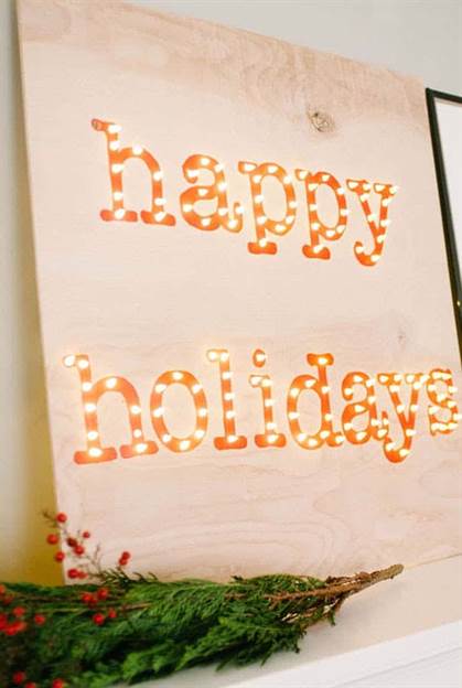 Happy Holidays Marquee Sign - Đồ trang trí Giáng sinh ngoài trời tự làm