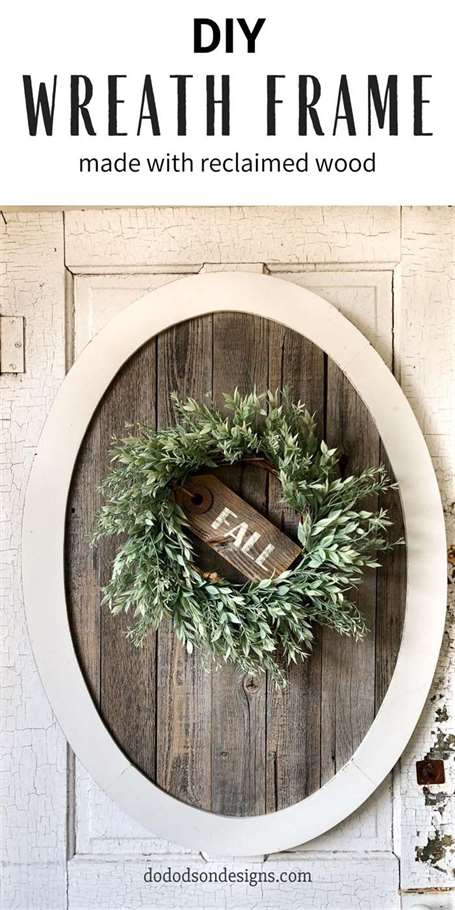 Diy reclaimed wood wreath frame welcome signs for front door