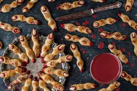 Halloween food ideas for adults witch finger cookies