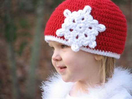 Giáng sinh Crochet Snowflake Beanie