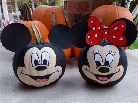 Ý tưởng vẽ bí ngô của Disney - Chuột Mickey và Minnie 