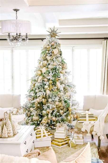 Đồ trang trí cây thông Noel bằng vàng đơn sắc