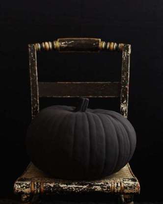 Matte Black Pumpkin Halloween Aesthetic