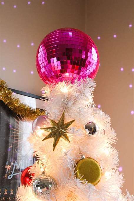 Ý tưởng tự làm disco ball tree topper 