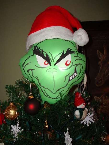 Ý tưởng cây topper tự làm Grinch 