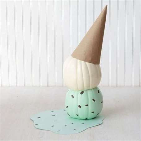 Ice Cream Cone - Ý tưởng Trang trí Bí ngô Sáng tạo