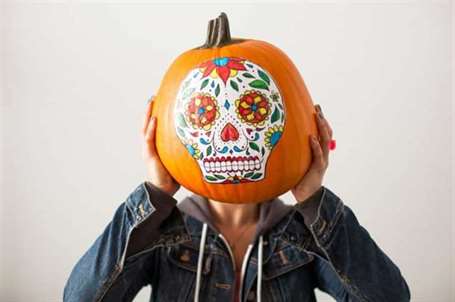 Pumpkin Decorating Ideas - Sugar Skulls